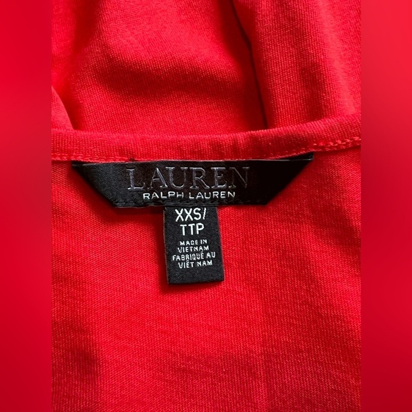Lauren Ralph Lauren womens New Bold Red Short Sleeve w Logo Maxi Dress Size XXS - Picture 9 of 11